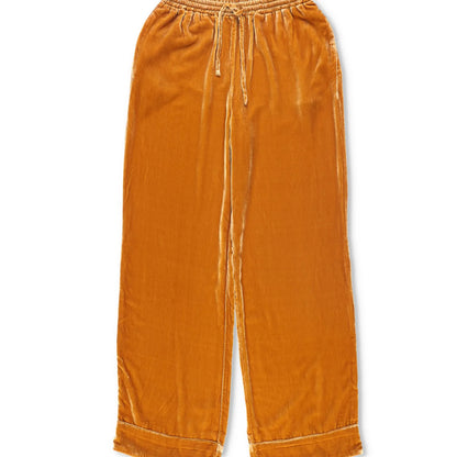 ASCENO Womens Aurelia Trousers Wide Leg Gold Yellow Drawstring Size XS RRP 250 — View 3