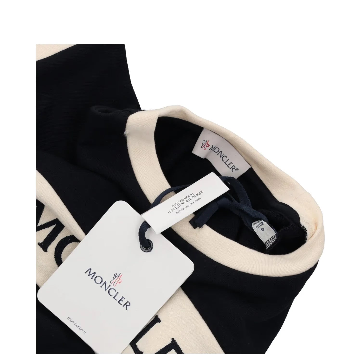 MONCLER KIDS Girls Dress Navy Mini Blue Cotton Short Sleeve Crew 4 Years RRP 248 — View 4