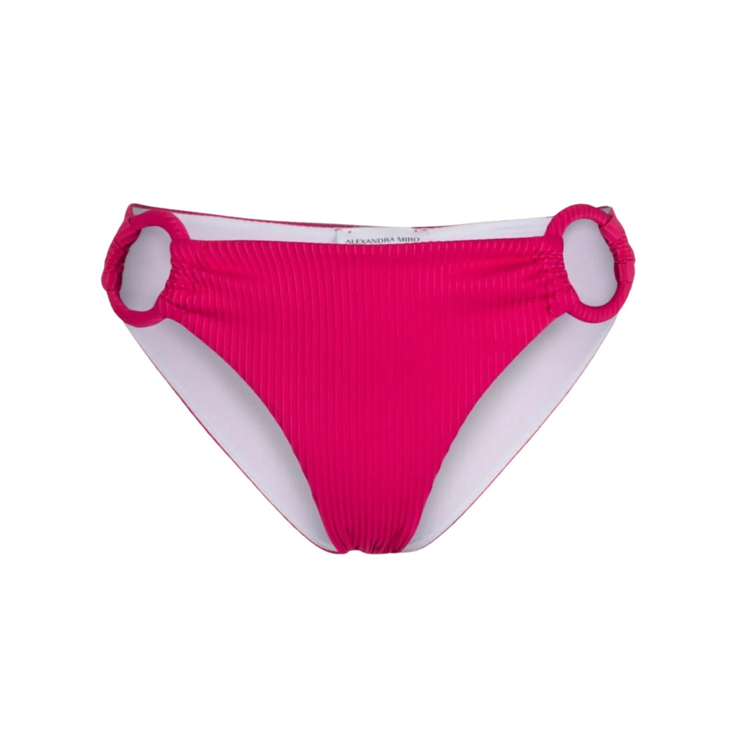 ALEXANDRA MIRO Womens Tanga Ring Bikini Bottom Raspberry Texture Size S RRP 95