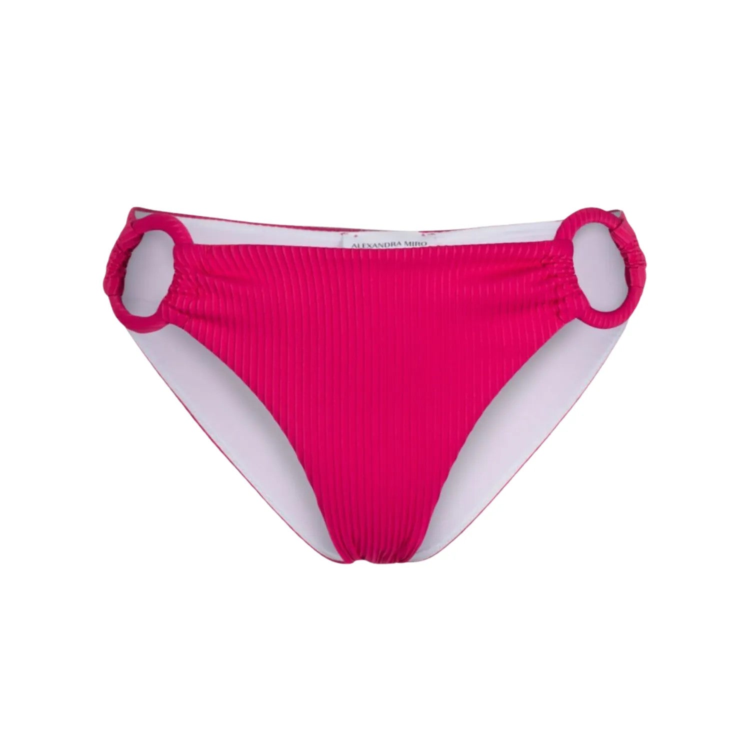 ALEXANDRA MIRO Womens Tanga Ring Bikini Bottom Raspberry Texture Size S RRP 95