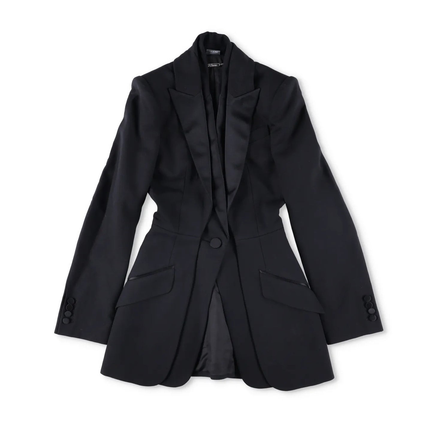 ALEXANDER MCQUEEN Womens Formal Blazer Black Cotton Blend Mid Length 38 RRP 700 — View 5