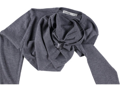 AARON ESH Mens Ruched Neck Crewneck Jumper Grey Long Sleeve Size 24 RRP 260 — View 8