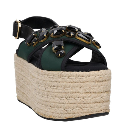 MARNI Womens Espadrille Sandals Black Leather Buckle Strappy UK 5 RRP 250 — View 2