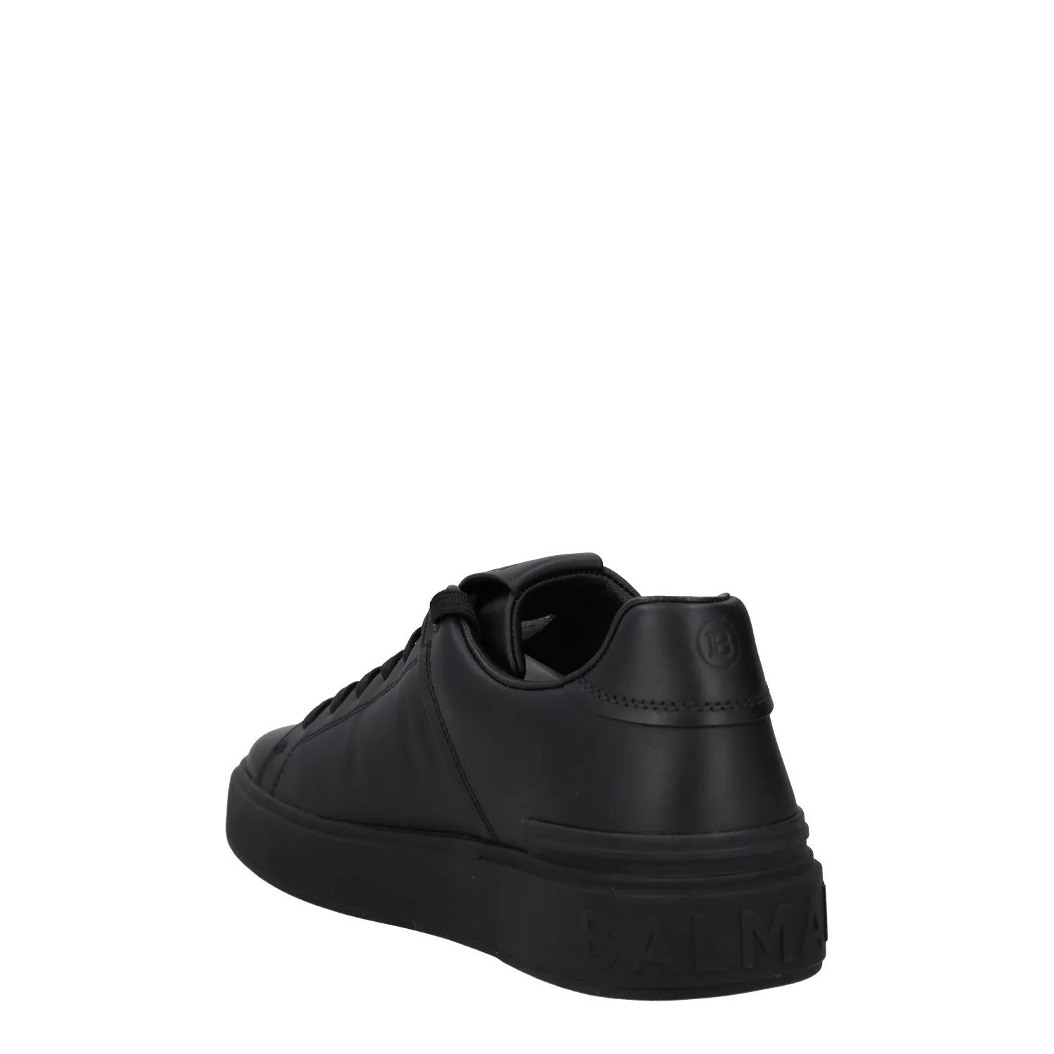 BALMAIN Mens Black Leather Trainers Low Top Lace Up Sneakers UK 6 RRP 450 — View 5