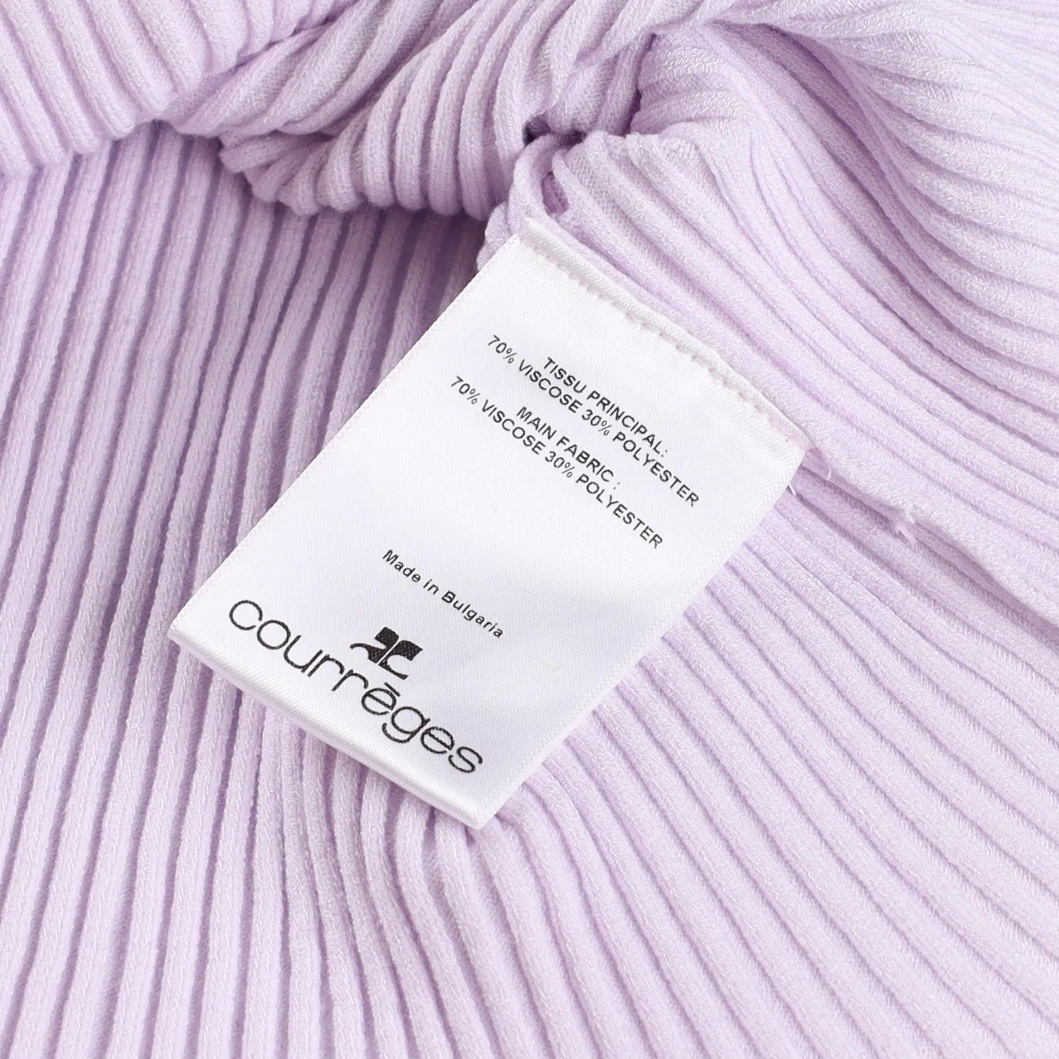 COURREGES Womens Rib Knit Polo Basic Blouse Purple Collared Buttoned M RRP 440 — View 10