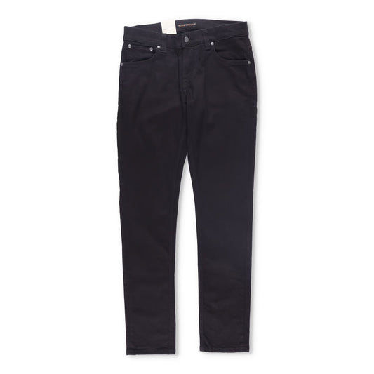 NUDIE JEANS Mens Skinny Jeans Tight Terry Black Stretch Denim 5 Pocket 32 RRP105