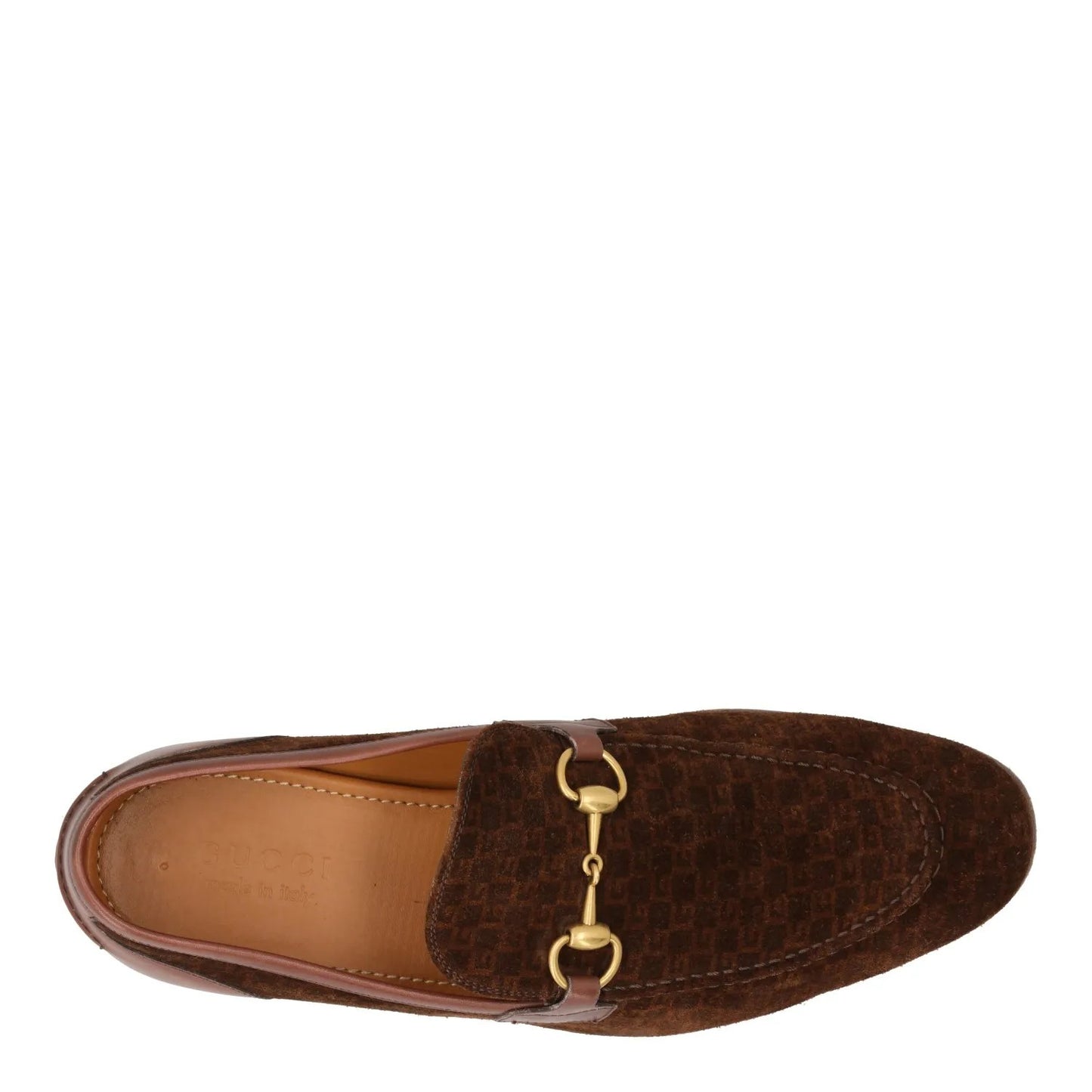 GUCCI Mens Jordan Leather Loafers Core Brown Flat Small Heel Size UK 9 RRP 645 — View 9