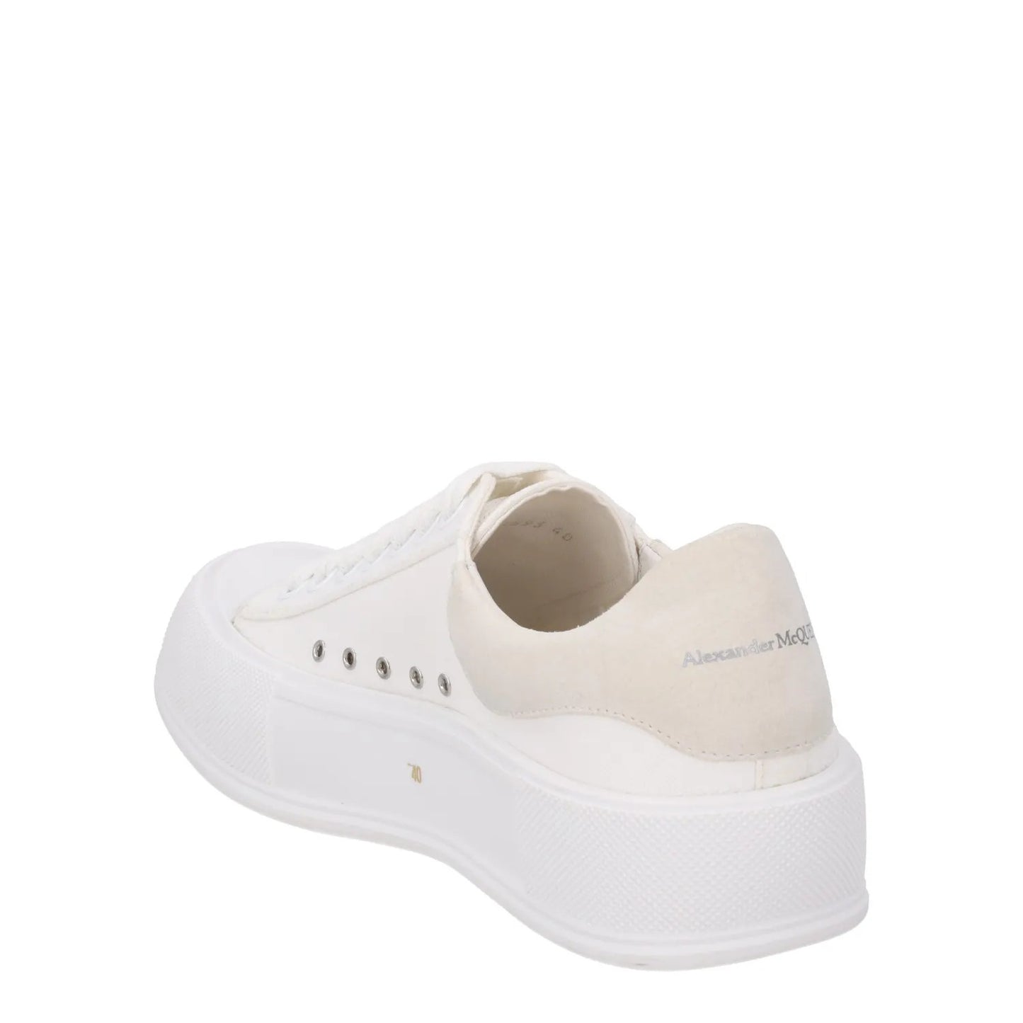 ALEXANDER MCQUEEN Womens Deck Contrast Sneakers Fabric Low White EU 40 RRP 370 — View 5