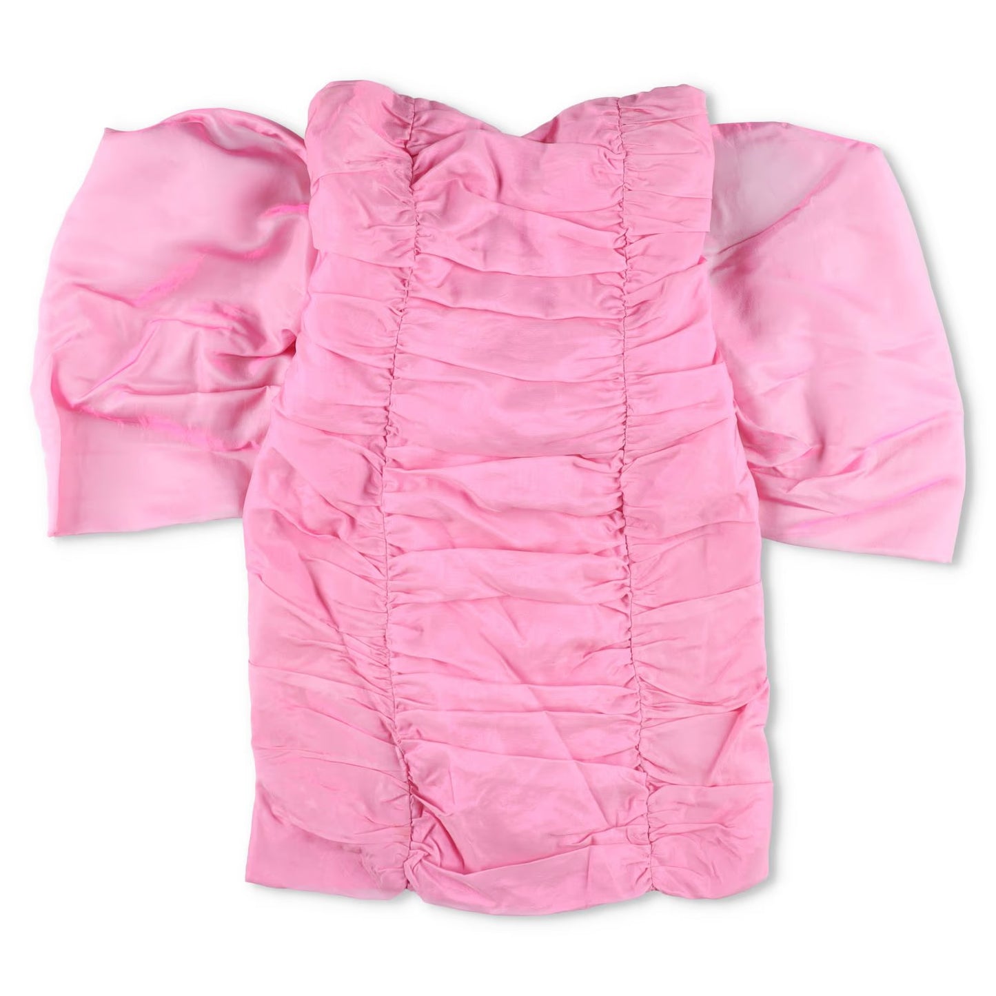 ROTATE Womens Sheer Satin Bow Mini Dress Bandaue Cameo Pink Size 36 RRP 380