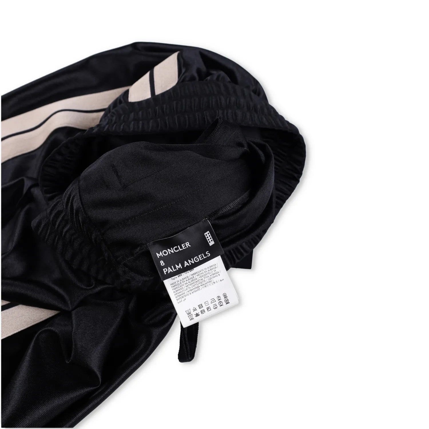 MONCLER GENIUSXPalm Angels Womens Shiny Side Stripe Track Pants Black 2XS RRP375 — View 9