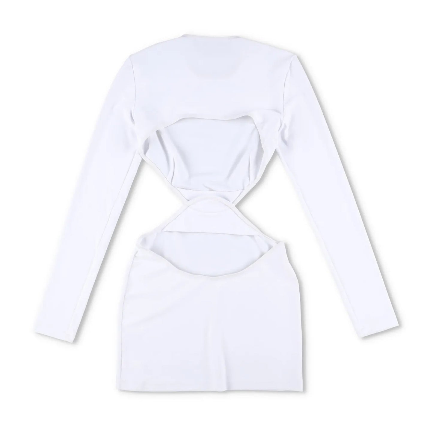MOWALOLA Womens Power Jersey Two Pieces Mini Dress White Long Sleeve S RRP 510 — View 8