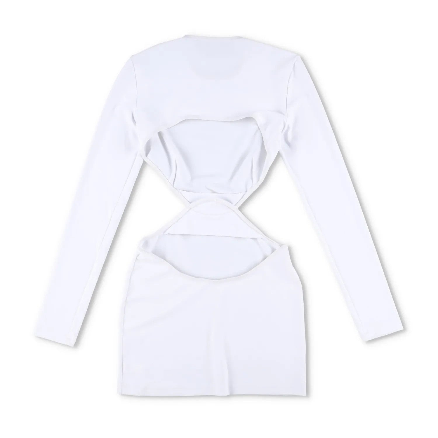 MOWALOLA Womens Power Jersey Two Pieces Mini Dress White Long Sleeve S RRP 510 — View 8