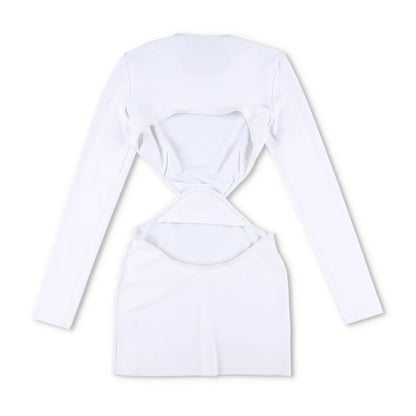 MOWALOLA Womens Power Jersey Two Pieces Mini Dress White Long Sleeve S RRP 510 — View 8