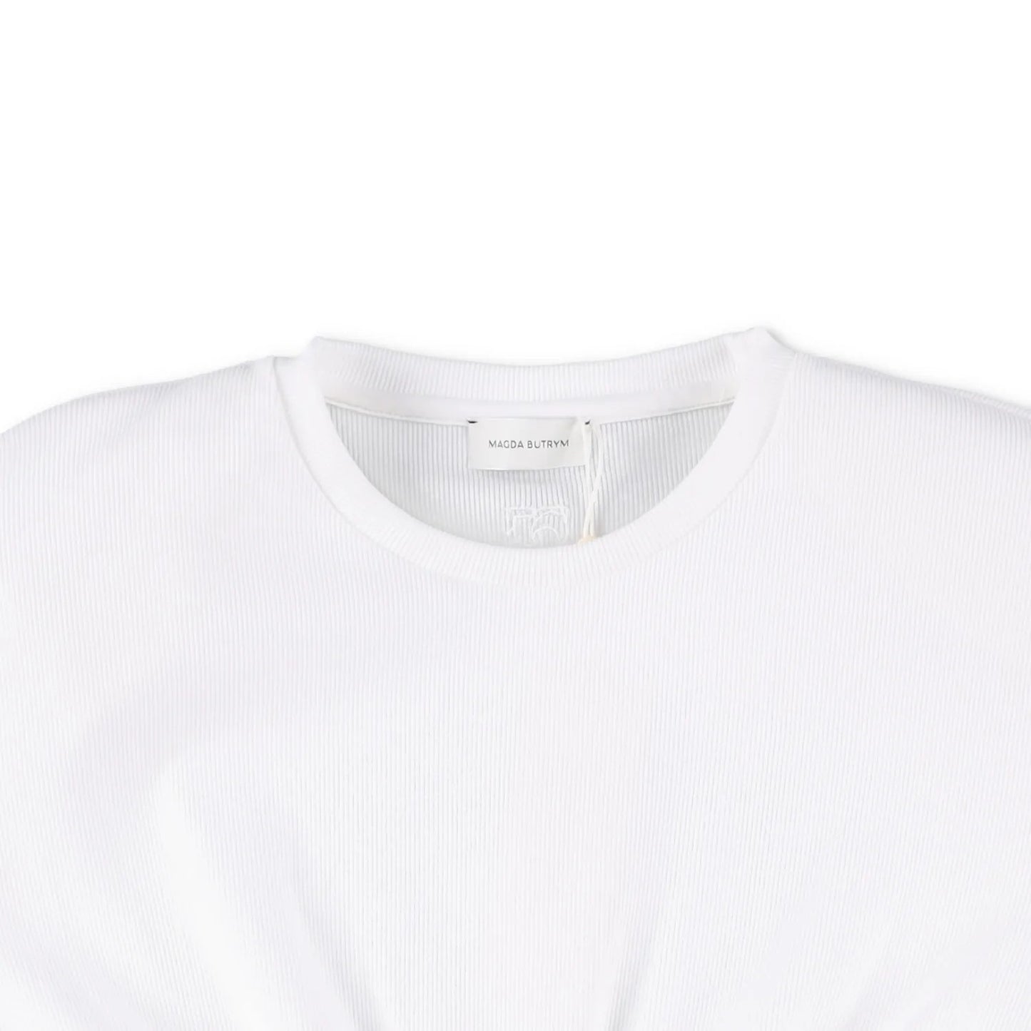 MAGDA BUTRYM Womens Re25 T-Shirt 01 Ruffle Short Sleeve Crop White 34 RRP 330 — View 6