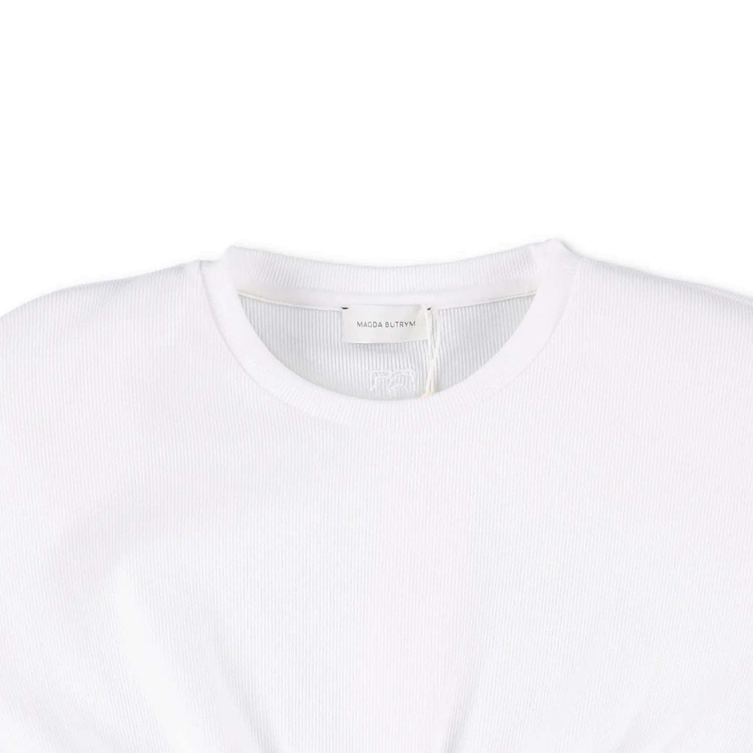 MAGDA BUTRYM Womens Re25 T-Shirt 01 Ruffle Short Sleeve Crop White 34 RRP 330 — View 6
