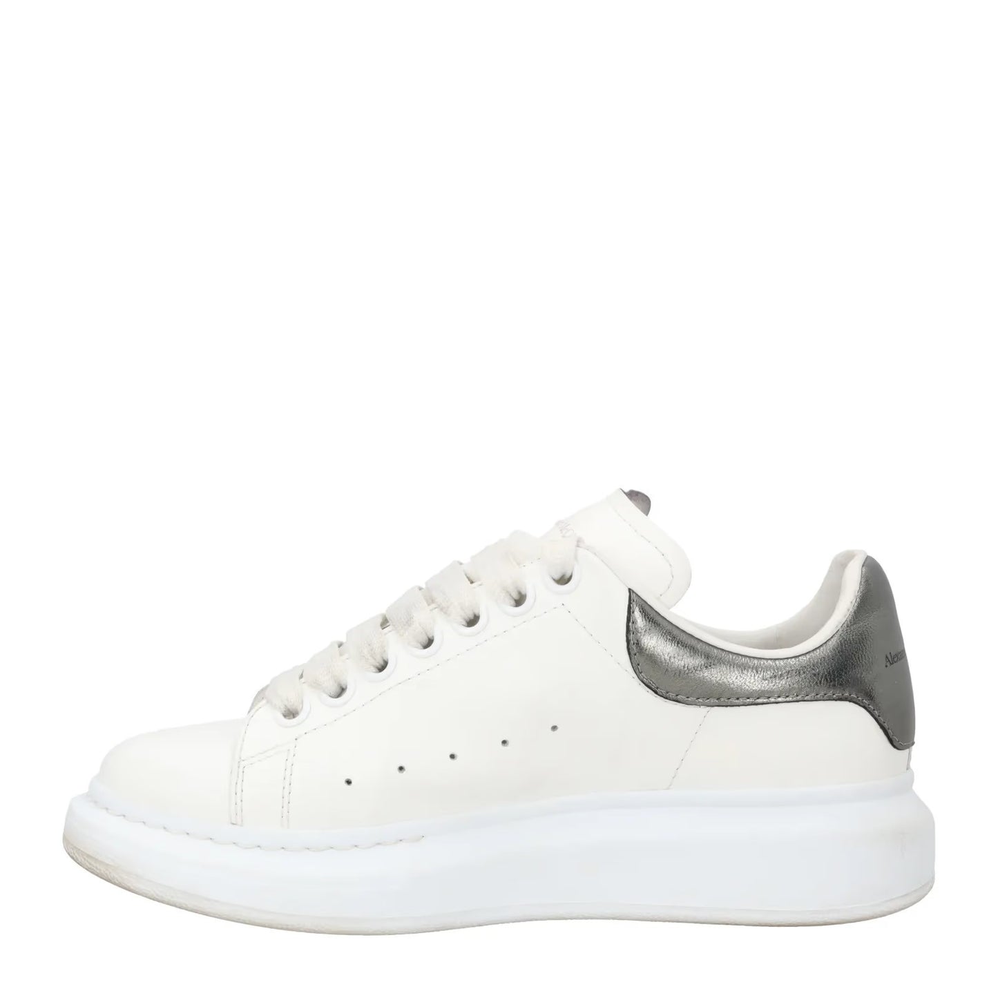 ALEXANDER MCQUEEN Womens Sneakers Pearl Black Leather Low Top EU 37.5 RRP 450 — View 4