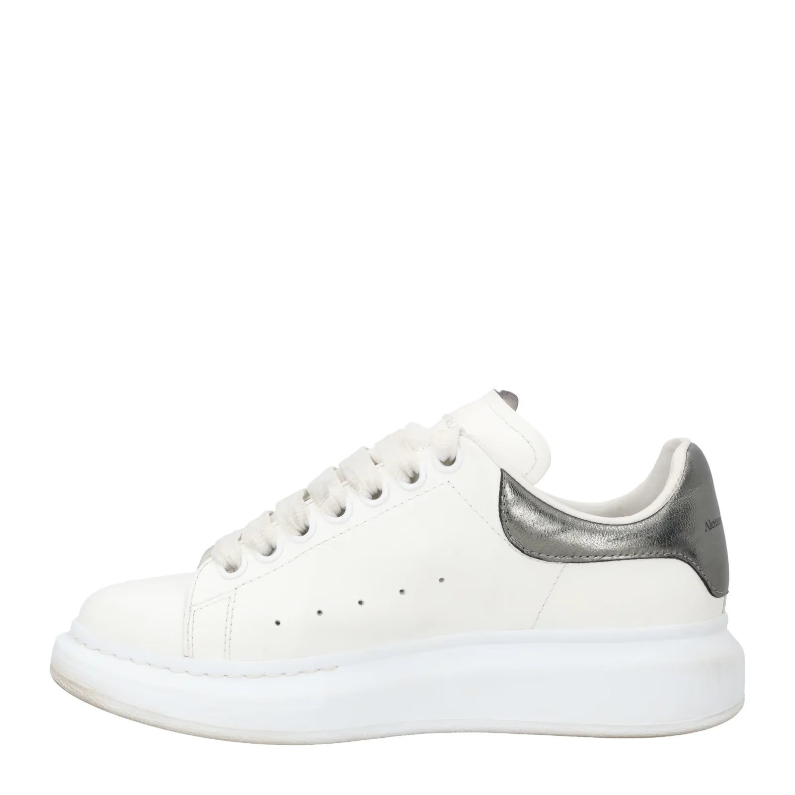 ALEXANDER MCQUEEN Womens Sneakers Pearl Black Leather Low Top EU 37.5 RRP 450 — View 4