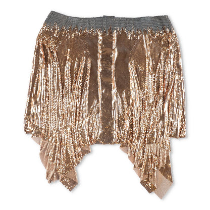 PACO RABANNE Womens Mini Skirt Metal Gold Hook Eye Closure Party Size 40 RRP1400
