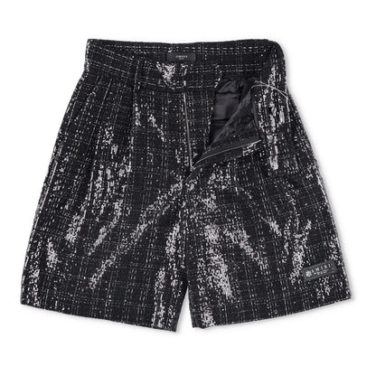 AMIRI Mens Sequin Boucle Skater Shorts Black Tweed Shiny Size 50 RRP 890 — View 6