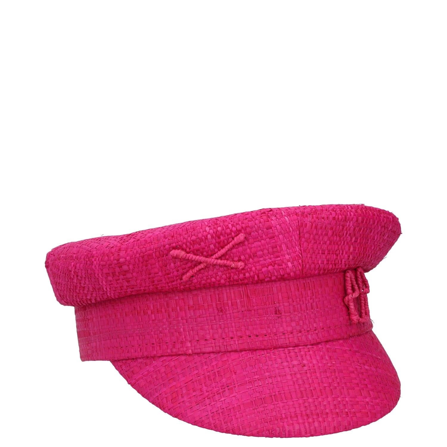 RUSLAN BAGINSKIY Womens Straw Baker Boy Hat Pink Embroidered Size M RRP 285