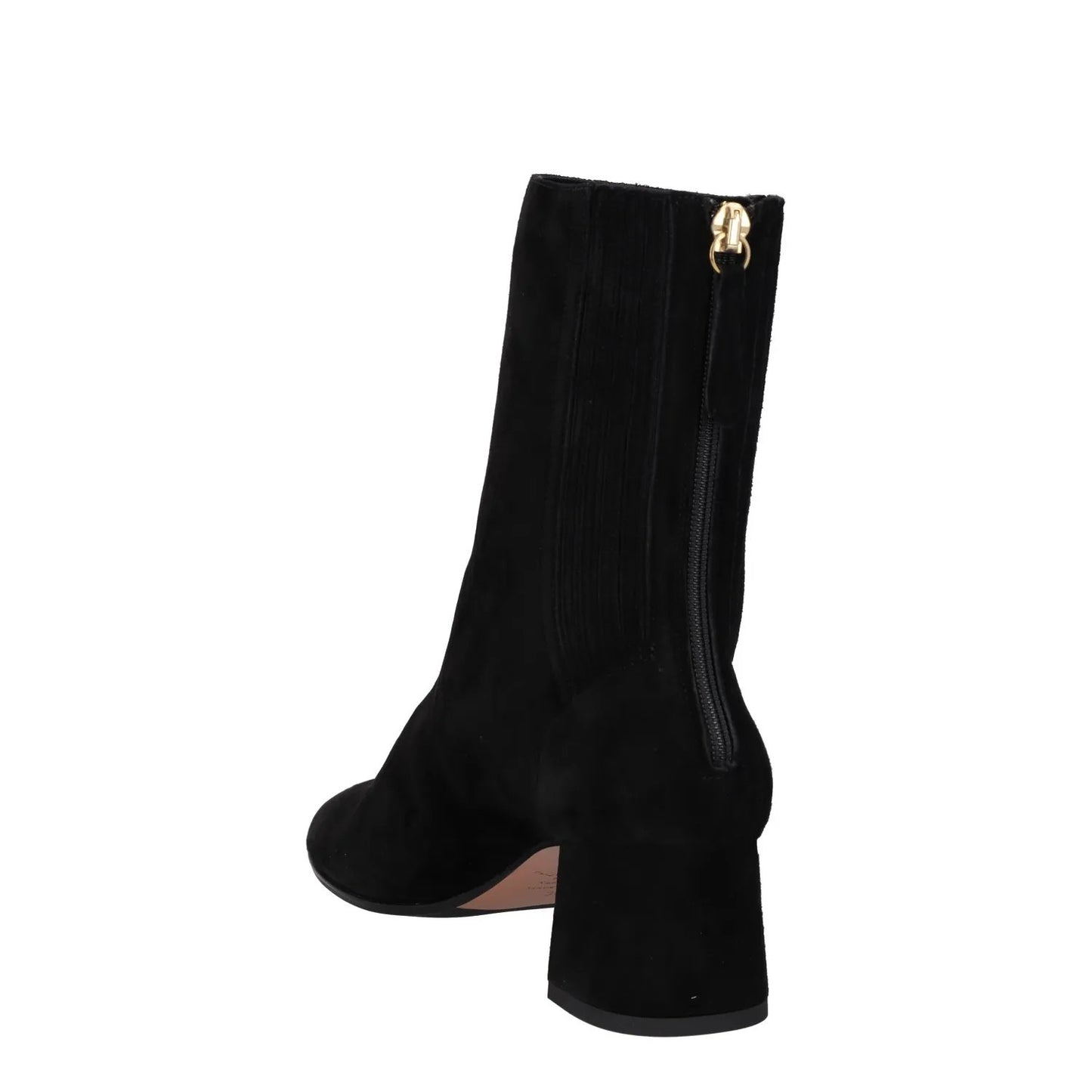 AQUAZZURA Womens Heels Black Leather Rear Zip Block Heel Almond Toe UK 3 RRP 500 — View 5