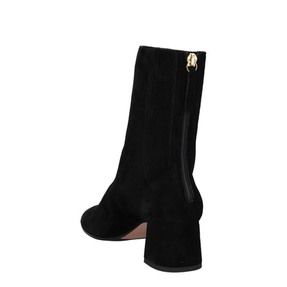 AQUAZZURA Womens Heels Black Leather Rear Zip Block Heel Almond Toe UK 3 RRP 500 — View 5