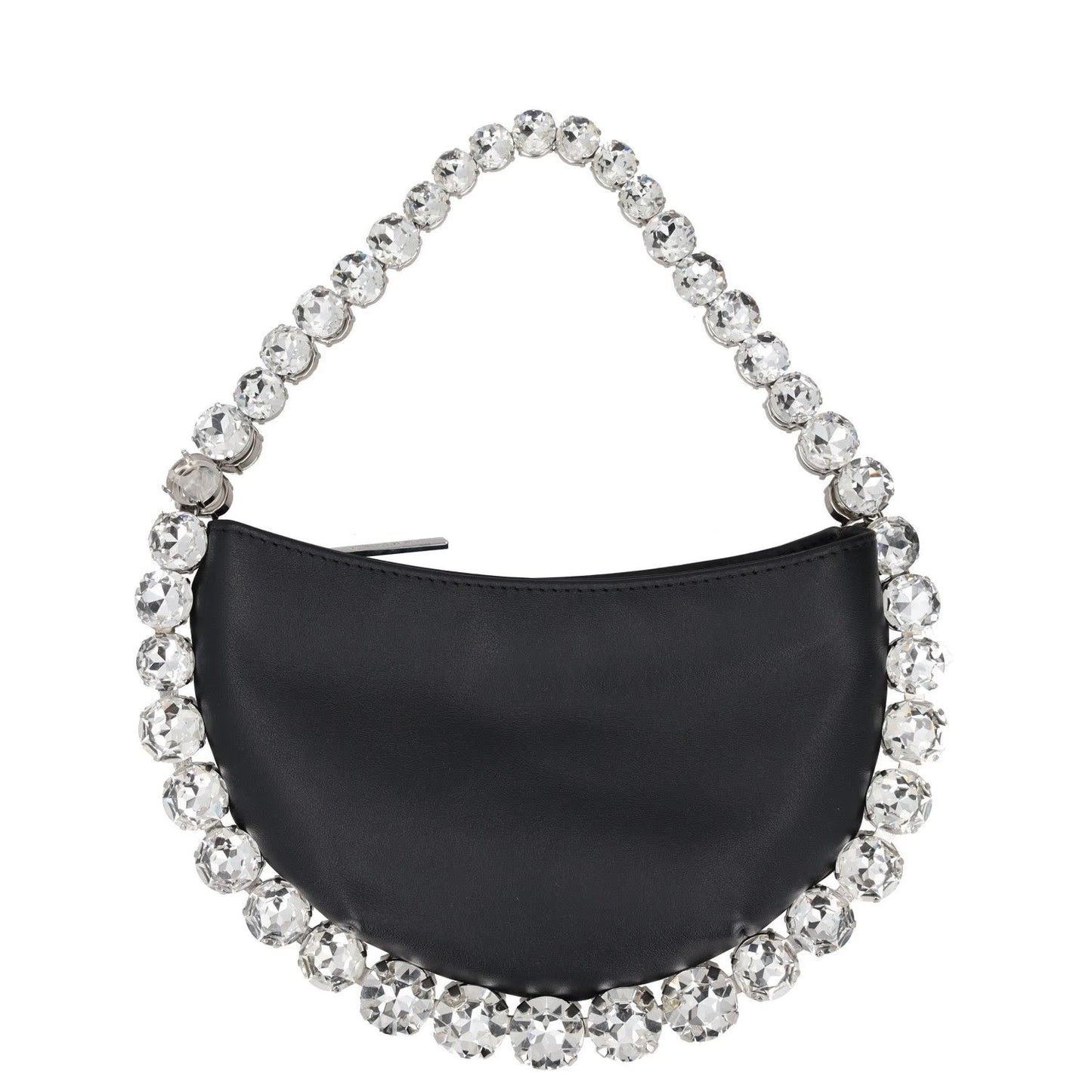L'Alingi Womens Top Handle Bag Black Leather Silver Handle Size S RRP 700