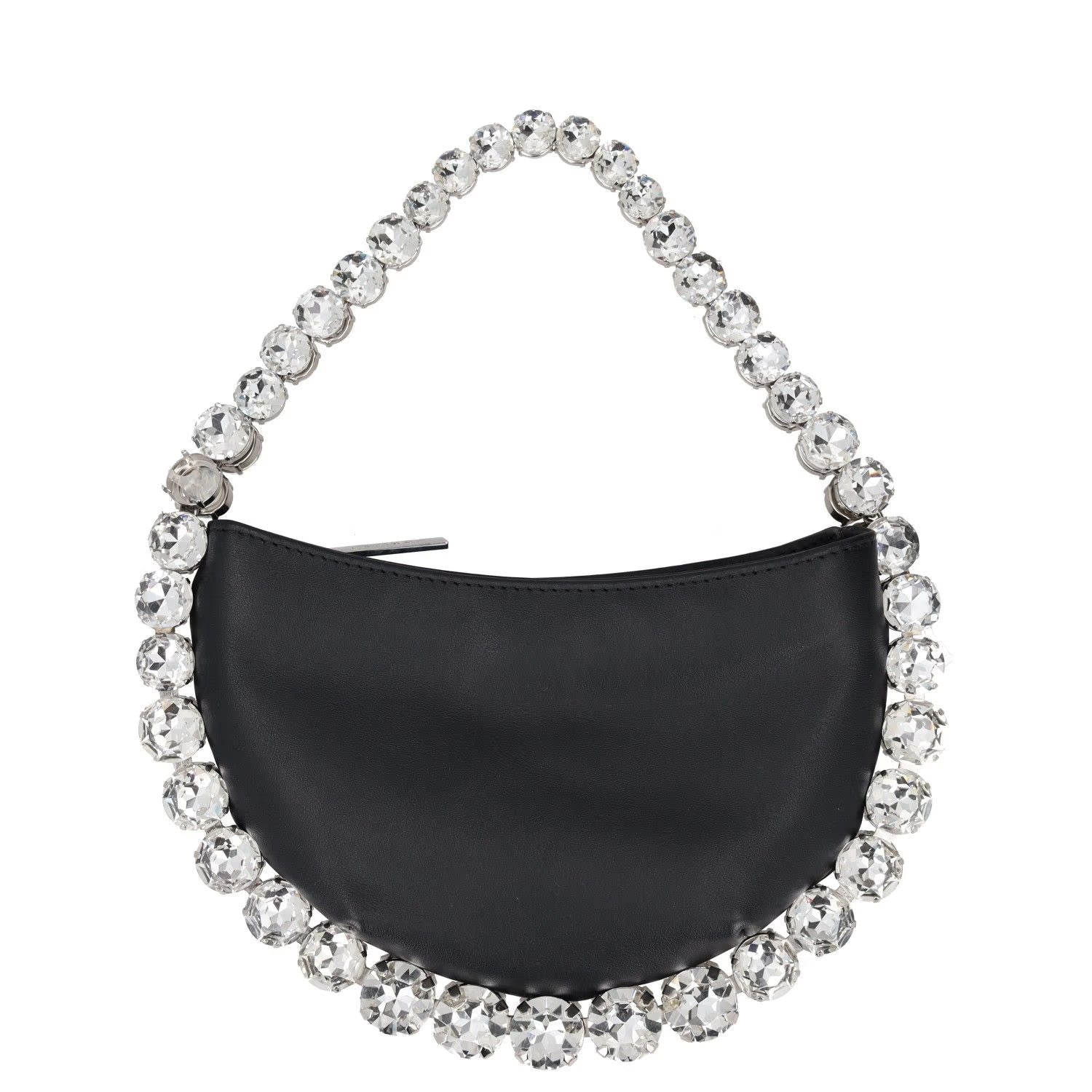 L'Alingi Womens Top Handle Bag Black Leather Silver Handle Size S RRP 700