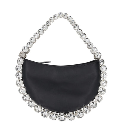 L'Alingi Womens Top Handle Bag Black Leather Silver Handle Size S RRP 700