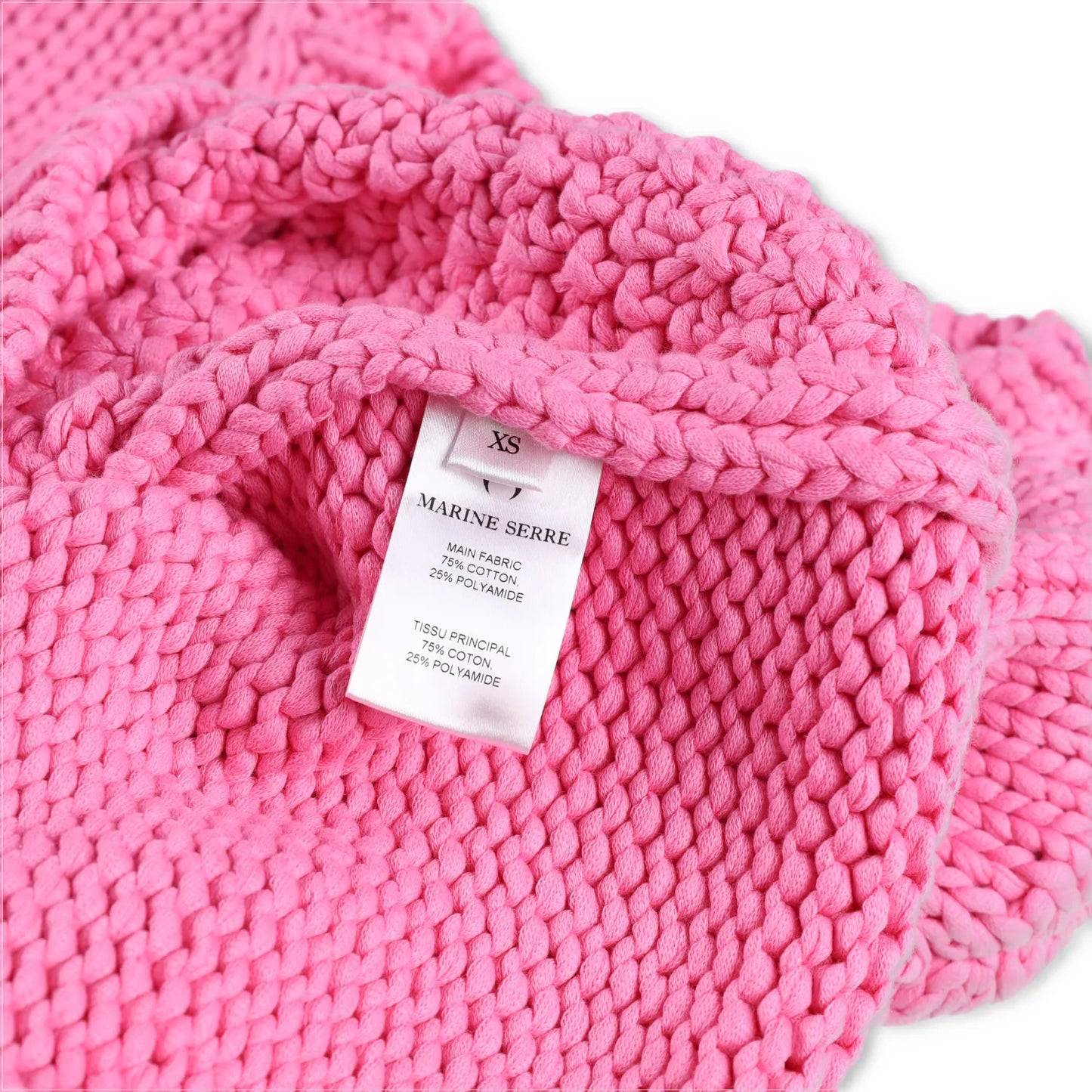 MARINE SERRE Womens Jumper Chunky Knit Crewneck Pullover Pink Size XS RRP 1120 — View 7
