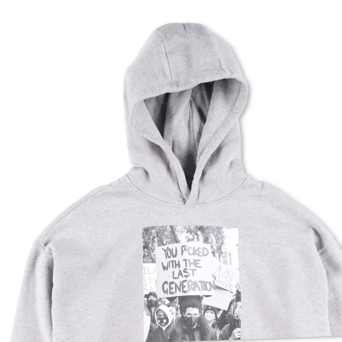 WWS Mens Hoodie Cotton Hoodie Pullover Front Large Print Grey Size S RRP 150 — View 2
