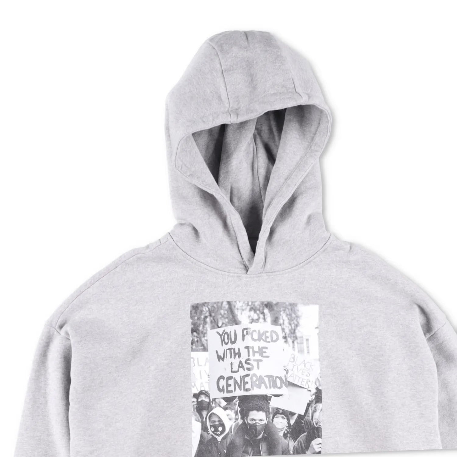 WWS Mens Hoodie Cotton Hoodie Pullover Front Large Print Grey Size S RRP 150 — View 2