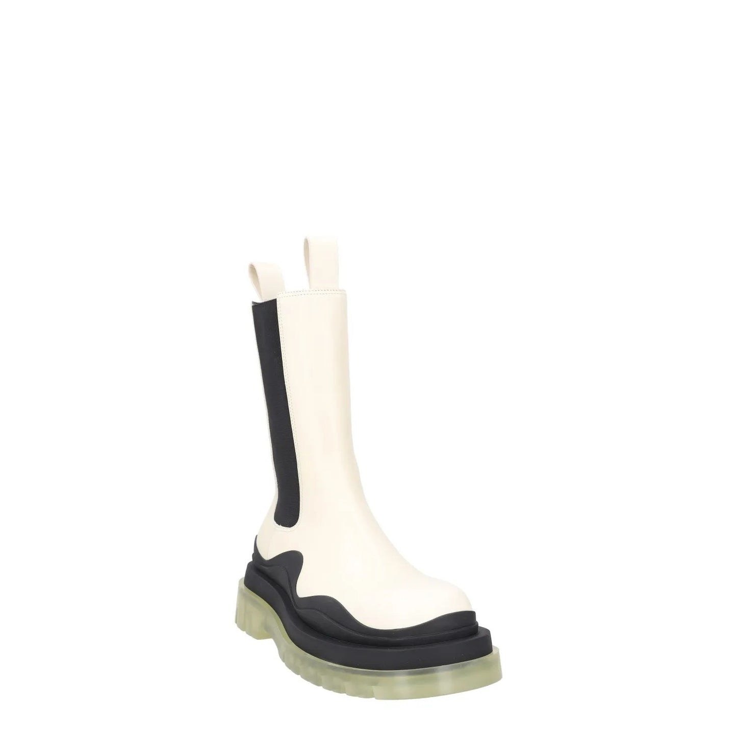 BOTTEGA VENETA Womens Bootie Pull On High Beige Black Leather UK 4 RRP 1010 — View 2