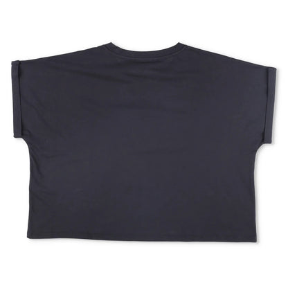 BALMAIN Womens T-Shirt Small Logo Cropped Short Sleeve Crew Neck Black XL RRP295 — View 7