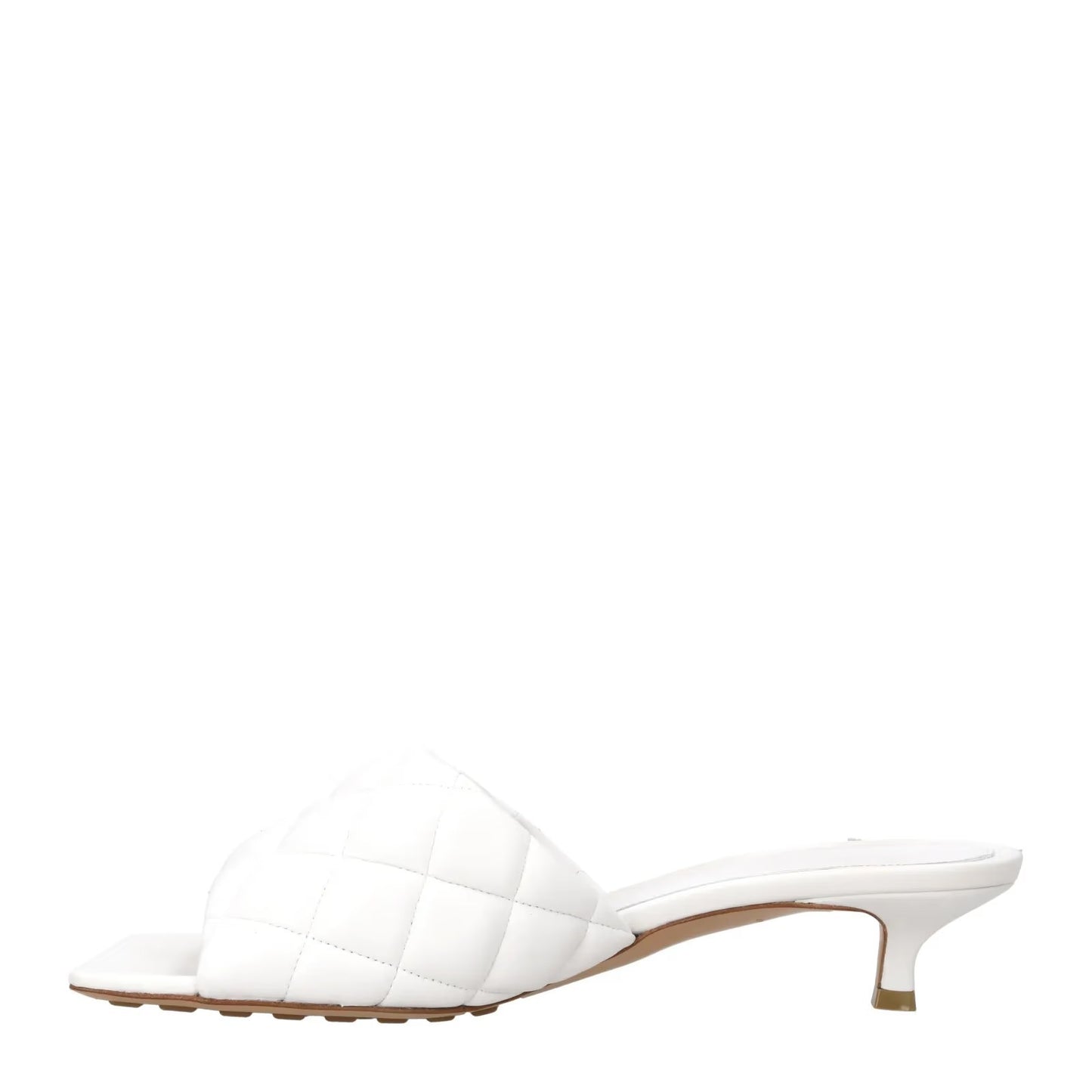 BOTTEGA VENETA Womens Mule Mid Heel Leather Quilted Square Toe White EU34 RRP810 — View 4