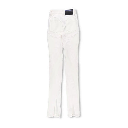 MUGLER Womens Skinny Jeans High Waist Tonal Inserts Split Hem White 34 RRP 575 — View 9