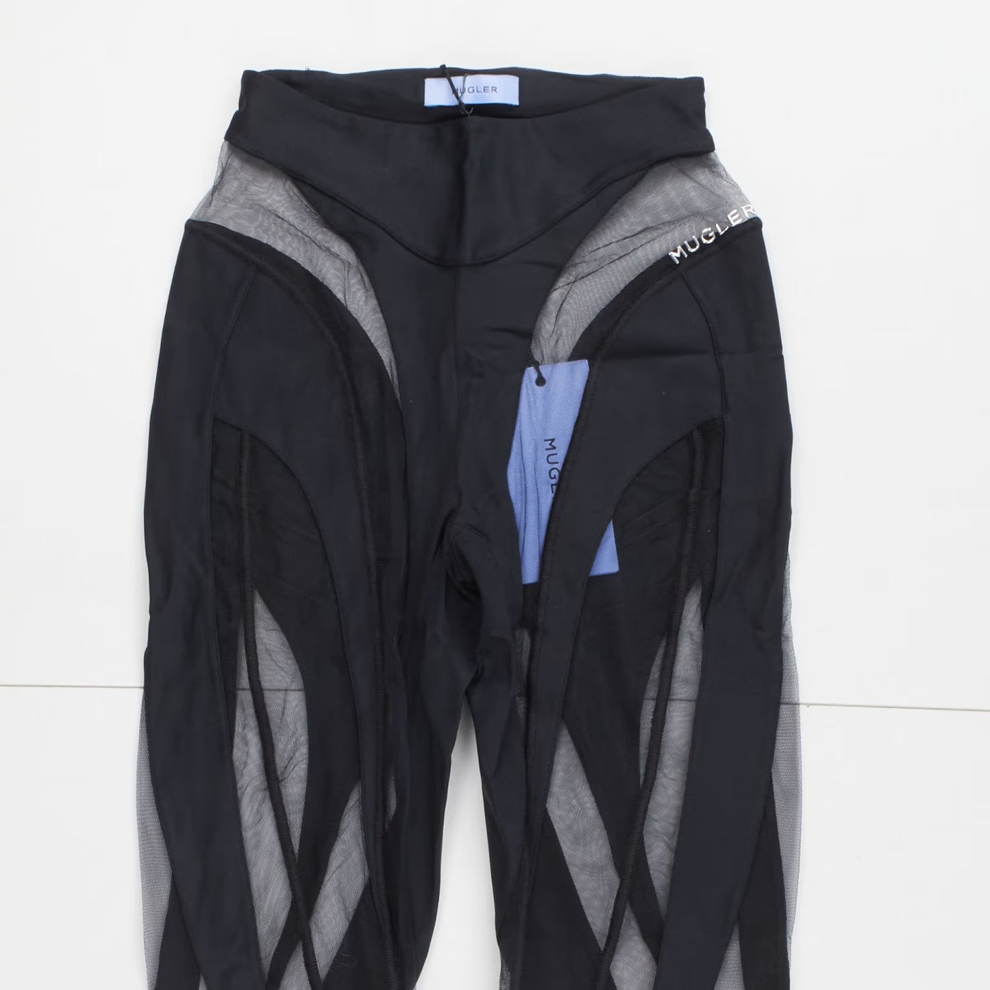 MUGLER Womens Black Sheer Lycra Tulle High Rise Leggings Size 34 RRP 460 — View 2