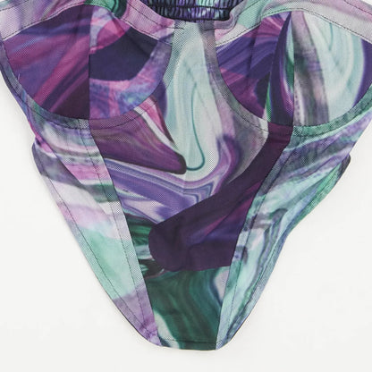 MARQUES ALMEDIA Womens Mesh Corset Top Multicoloured Spaghetti Strap UK S RRP265 — View 3