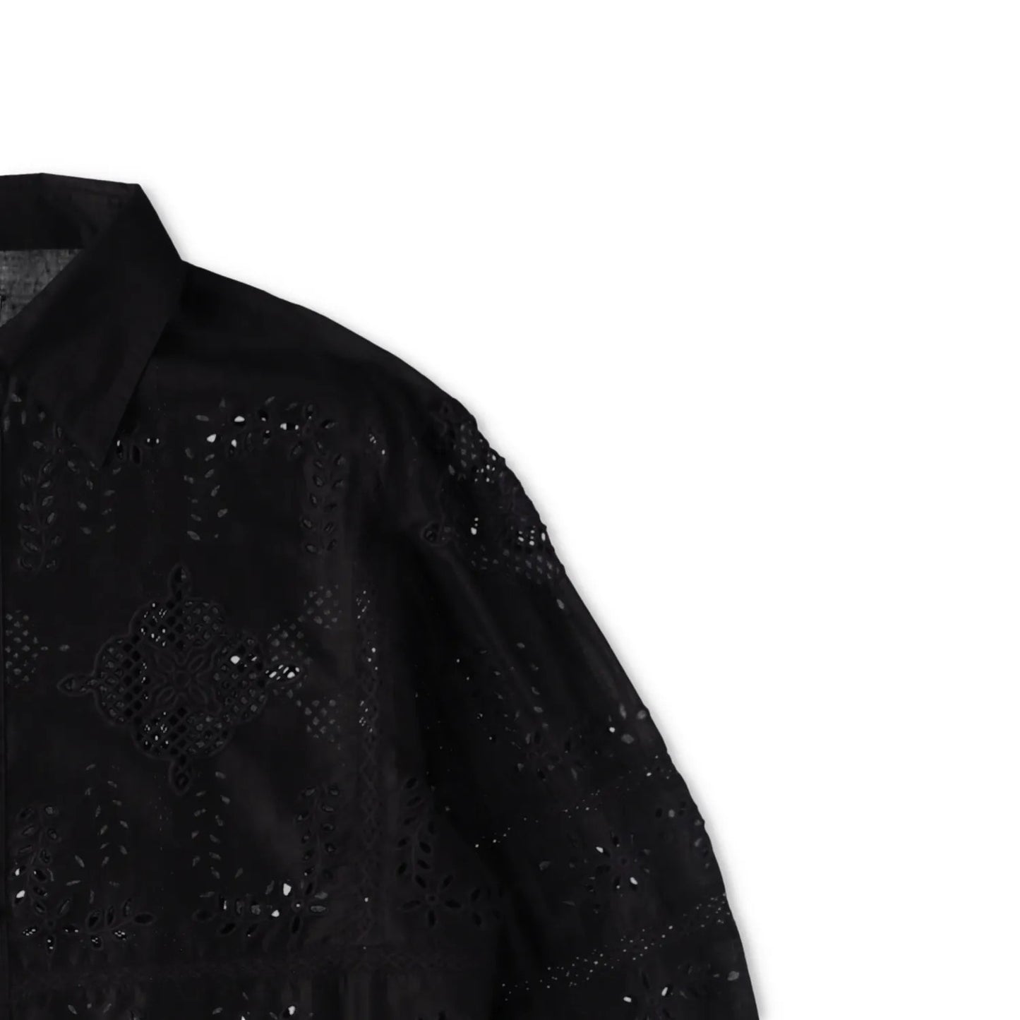 73 LONDON Mens Cut Work Broderie Long Sleeve Shirt Button-Up Black 42 RRP 443.9 — View 7