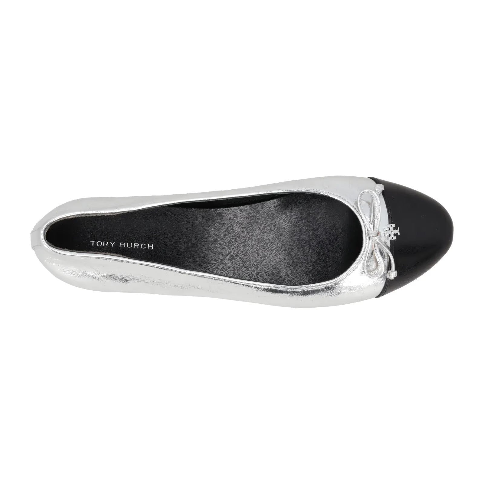 TORY BURCH Womens Silver Leather Ballet Flats Bow Accent Slip On US 9 RRP 260 — View 7