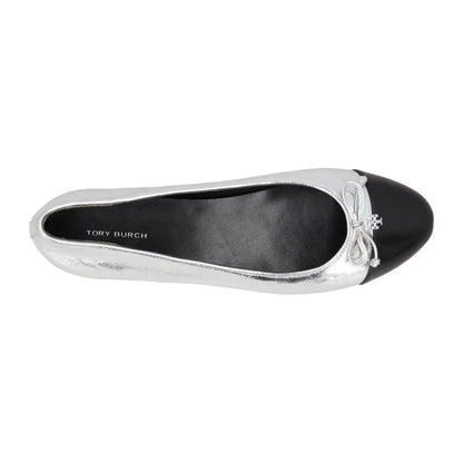 TORY BURCH Womens Silver Leather Ballet Flats Bow Accent Slip On US 9 RRP 260 — View 7