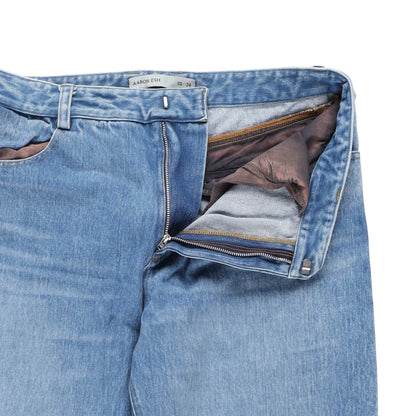 AARON ESH Mens Puddle Jean Blue Wash Flared Relaxed Fit High Rise Size 36 RRP403 — View 8