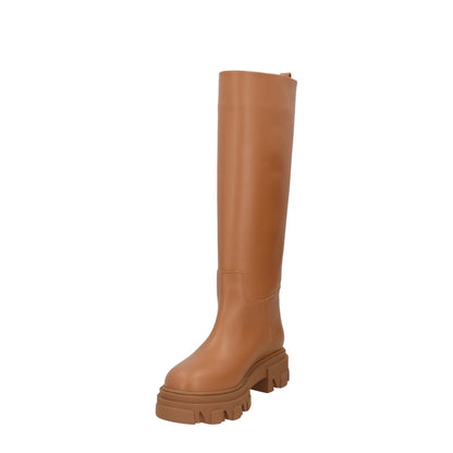 GIA COUTURE X Pernille Women Tubular Combat Leather Boot Knee Chunky UK5 RRP480 — View 3