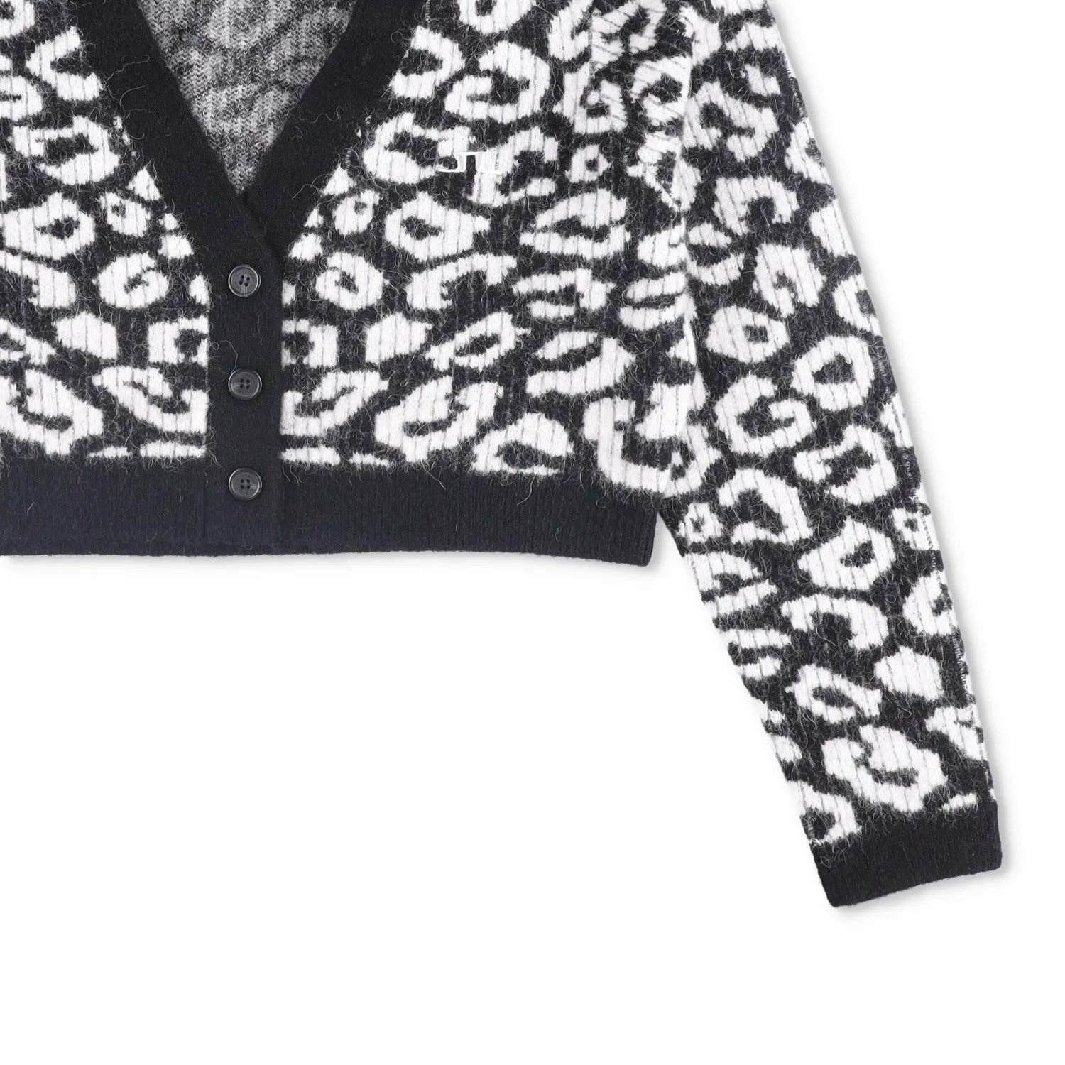 J.LINDEBERG Womens Mallory Cropped Cardigan Black White Long Sleeve XL RRP 190 — View 4