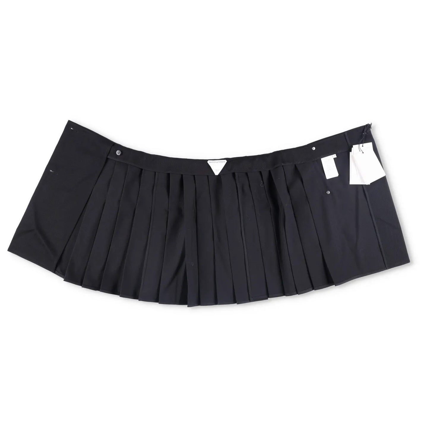 BOTTEGA VENETA Womens Mini Skirt Short Pleated Wool Black Size 38 RRP 1200 — View 6