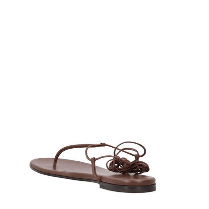 GIANVITO ROSSI Womens Gwyneth Leather Flat Sandal Brown Open Toe UK 7 RRP 660.5 — View 5