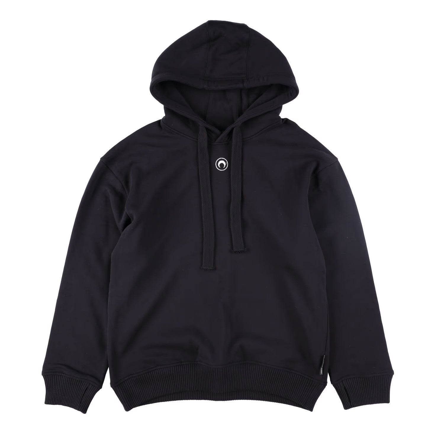 MARINE SERRE Womens Organic Cotton Fleece Hoodie Black Logo Size XS RRP 330