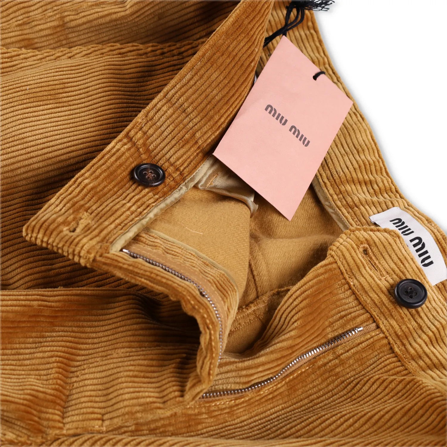 MIU MIU Men Velluto Coste Chino Trousers Yellow Corduroy Slash Pocket 50 RRP1220 — View 9