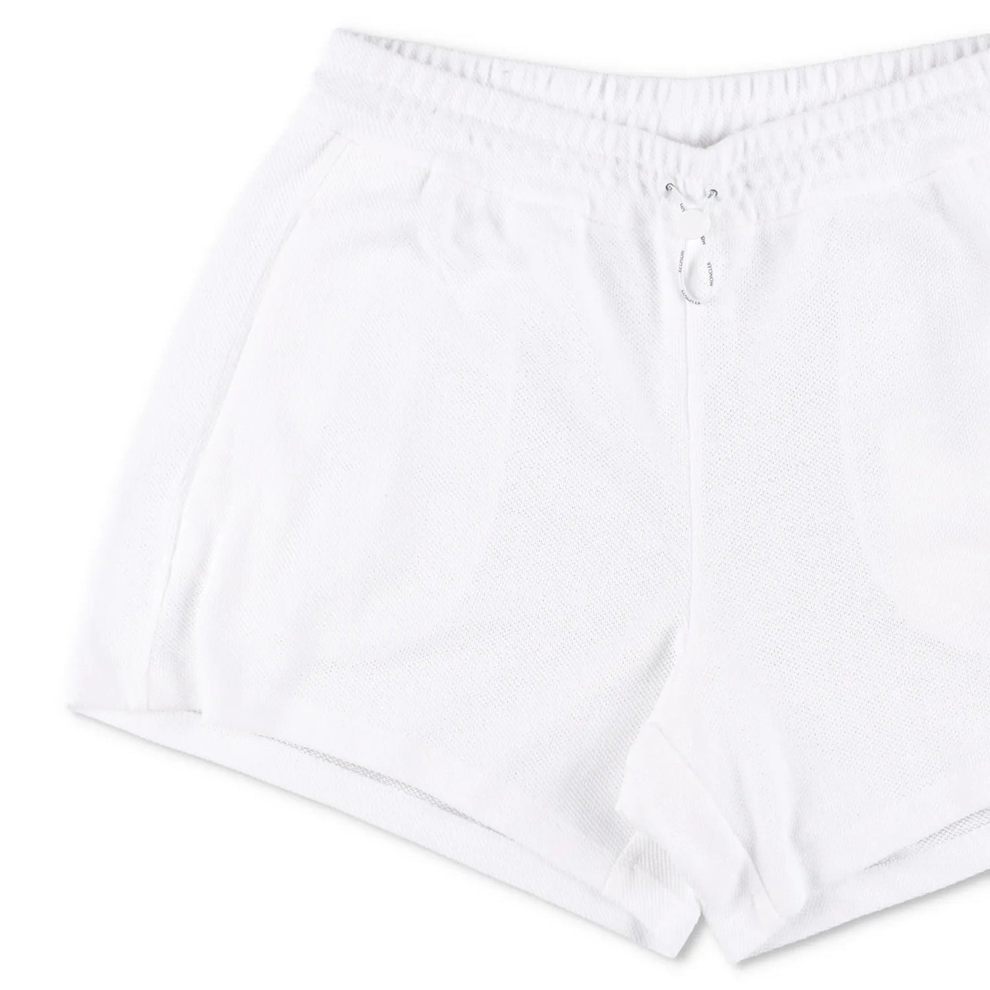 MONCLER Womens Sweat Bottoms Shorts Logo Patch Bermuda White Size M RRP 395 — View 3