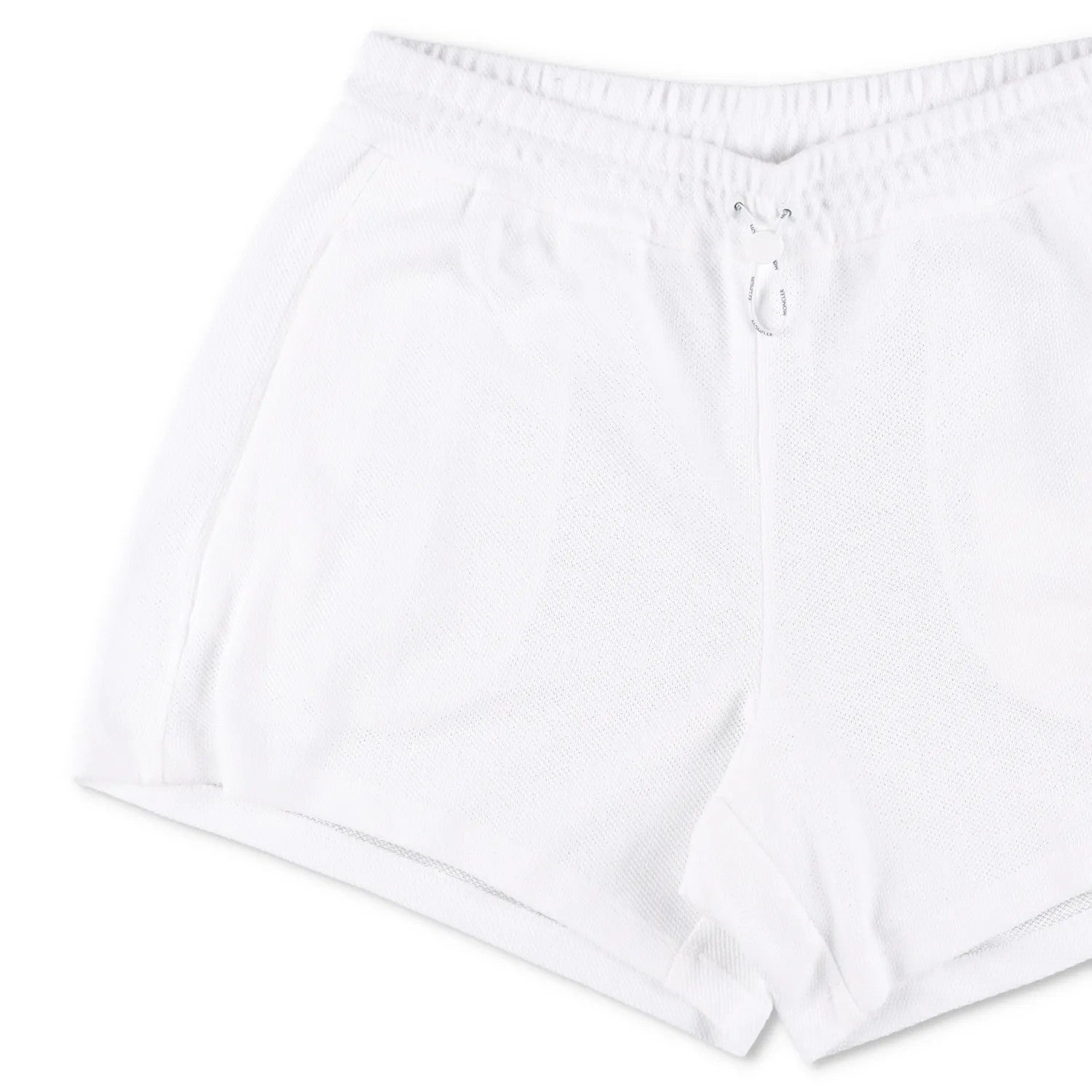 MONCLER Womens Sweat Bottoms Shorts Logo Patch Bermuda White Size M RRP 395 — View 3